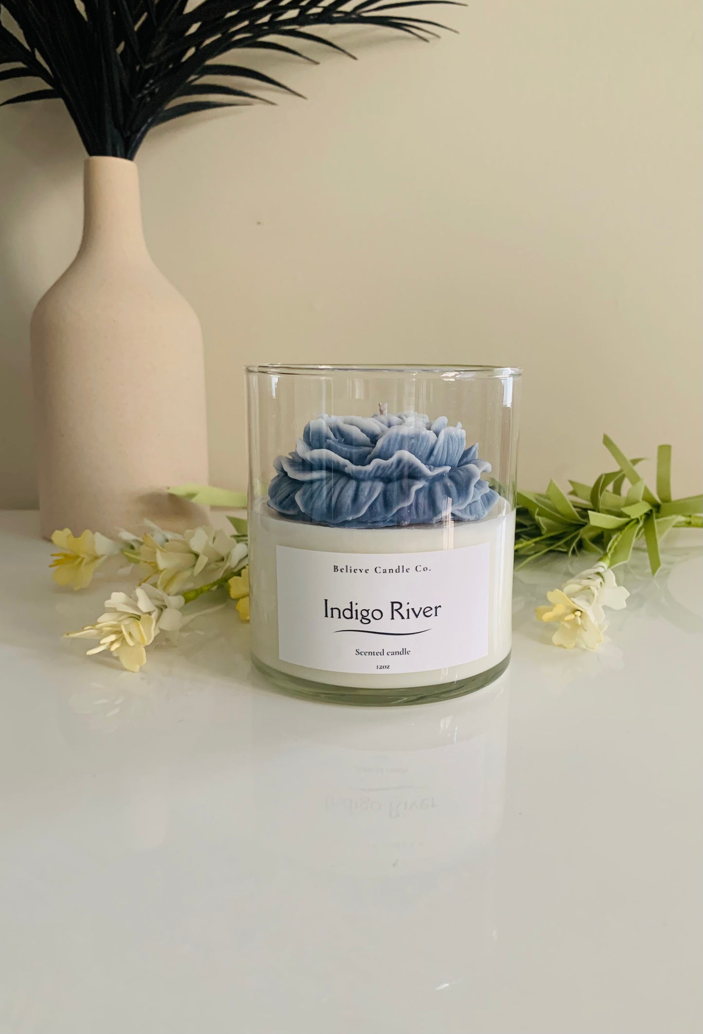 Indigo Candle Jar