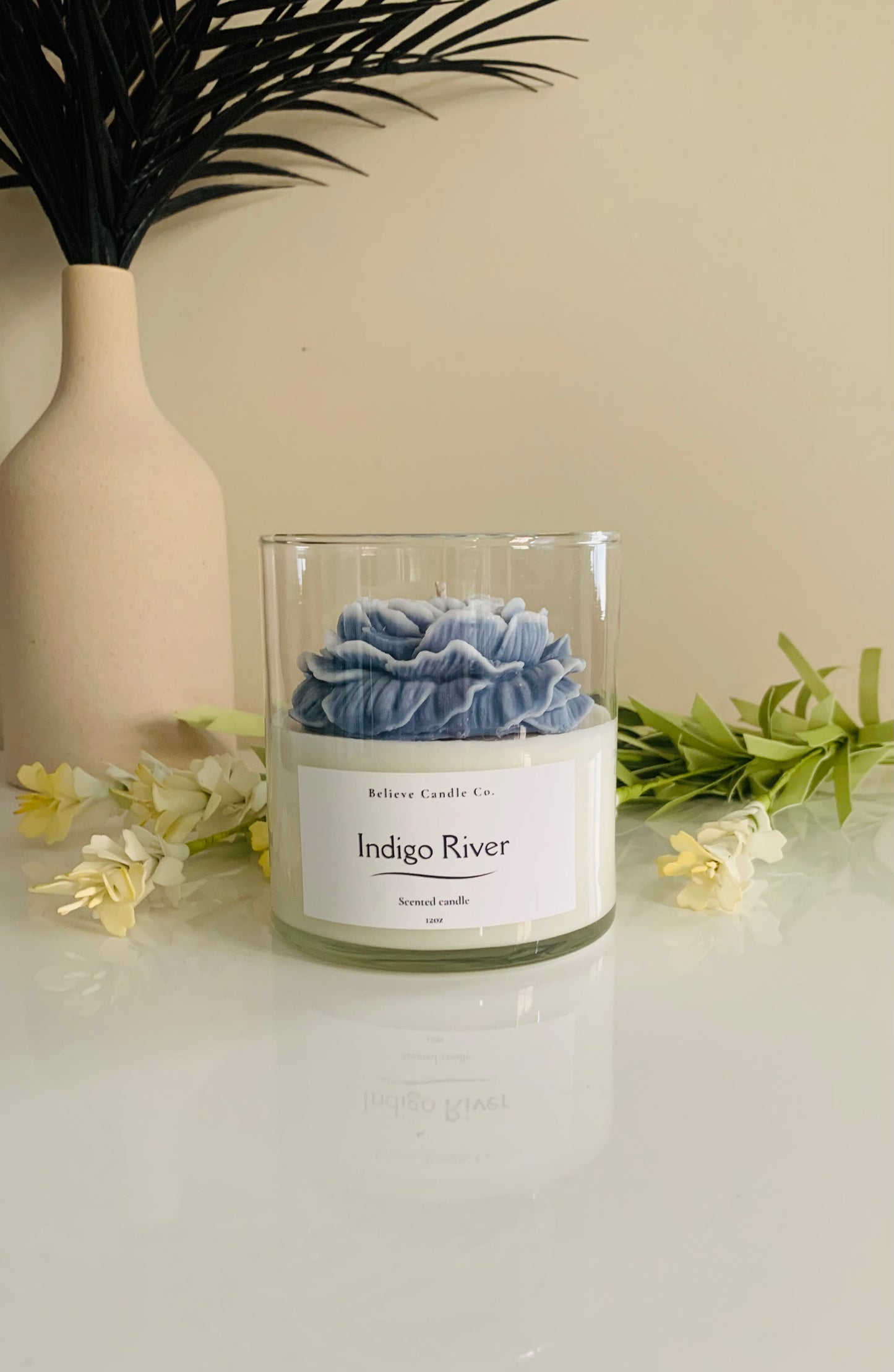 Indigo Candle Jar