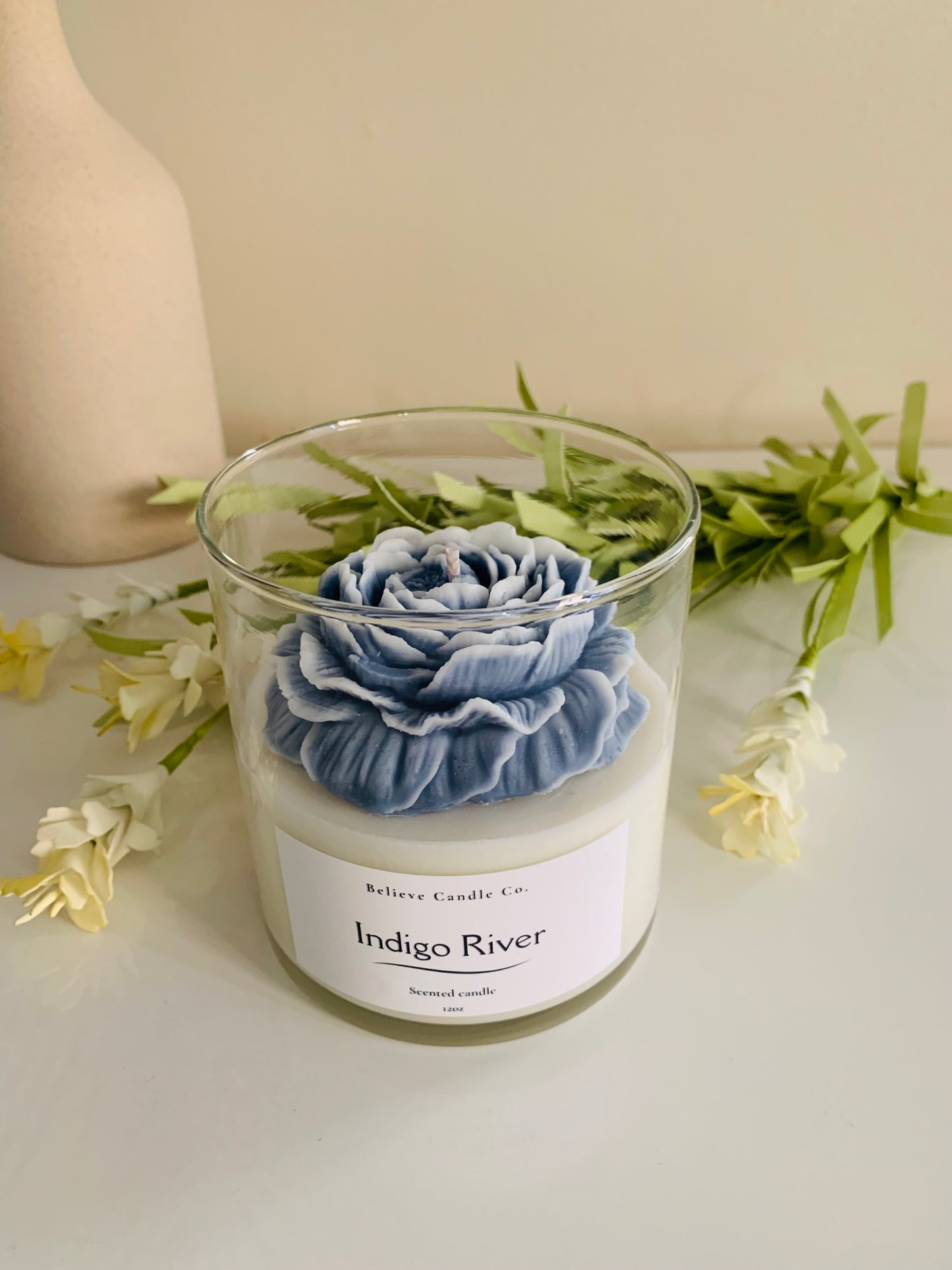 Indigo Candle Jar